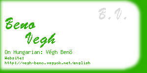 beno vegh business card